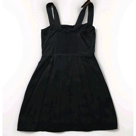 Sunday Best Satin Dress Womens XS Black Square Neck Thick Straps Smocked Aritzia - Picture 13 of 15